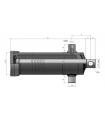copy of Telescopic hydraulic cylinder 3 sections. Ø108mm x stroke 1020 mm